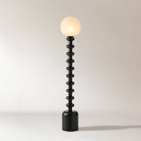Marlow Bobbin Wood Globe Floor Lamp