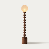 Marlow Bobbin Wood Globe Floor Lamp