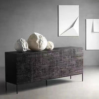Buffet Cabinet with Storage - Modern Sideboard & Black Entryway Cabinet for Elegant Spaces