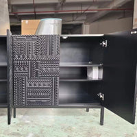 Buffet Cabinet with Storage - Modern Sideboard & Black Entryway Cabinet for Elegant Spaces