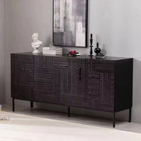 Buffet Cabinet with Storage - Modern Sideboard & Black Entryway Cabinet for Elegant Spaces
