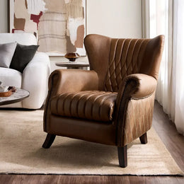 Bugatti Arm Chair Luxury Lounge Chair in Newark Dark Brown