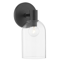 Cassio Aged Brass 2-Light Vanity Sconce with Clear Glass Cloche