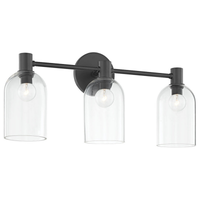 Cassio Aged Brass 2-Light Vanity Sconce with Clear Glass Cloche