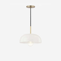 Dea Aged Brass Cream Dome Pendant Light