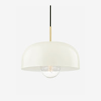 Dea Aged Brass Cream Dome Pendant Light