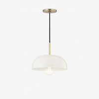 Dea Aged Brass Cream Dome Pendant Light