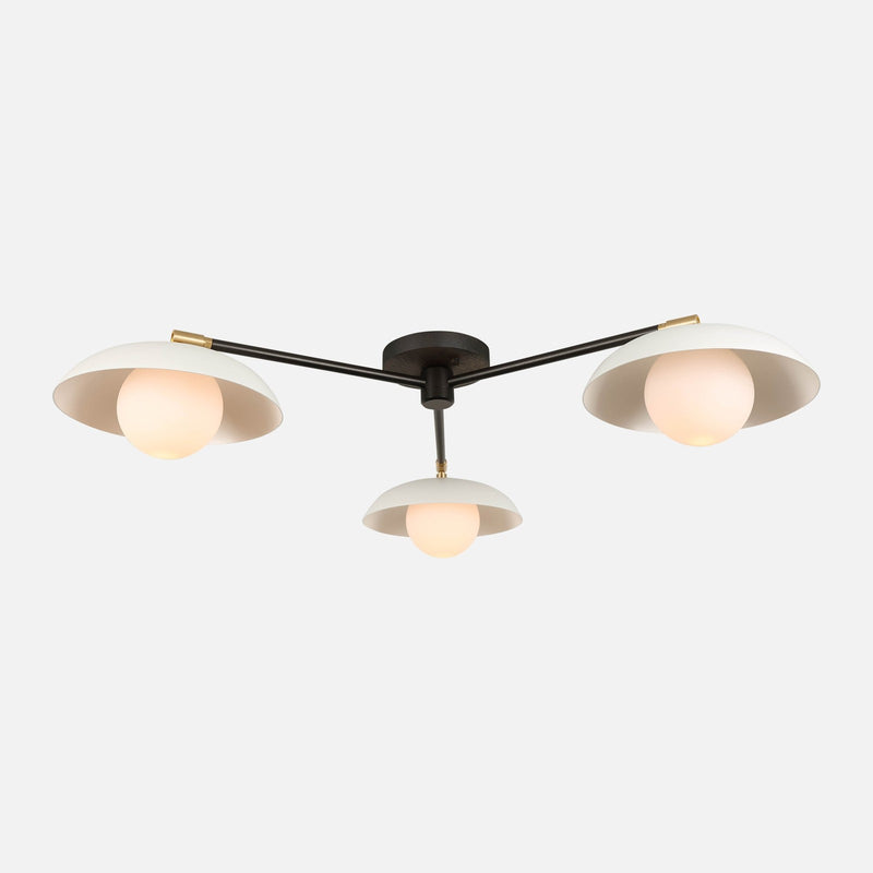 Delphine Glass Globe Triple Flush Mount