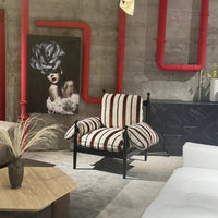 Mid-Century Design Retro Fabric Sofa Comfort Arm Chairs for Living Room
