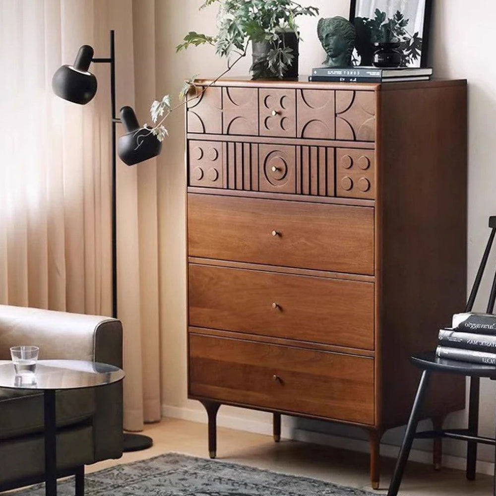 Grain Wood Furniture Mid Century Cabinet - Corner Storage Cabinet for Home