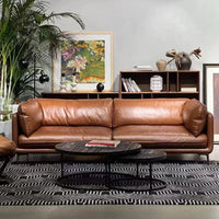 Brown Leather Sofa image 5