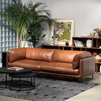 Brown Leather Sofa image 6