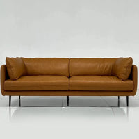 Brown Leather Sofa image 1