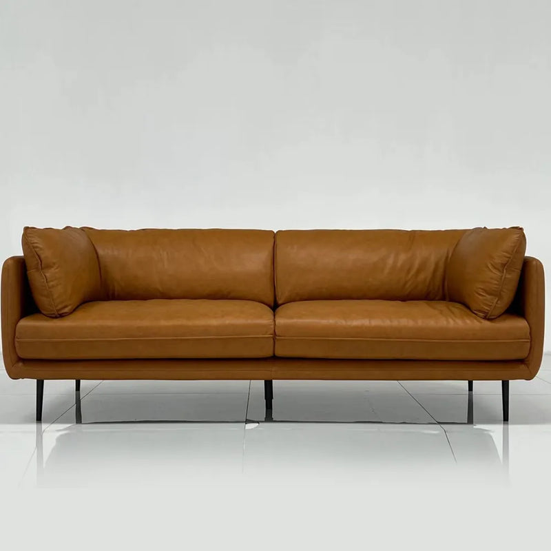 Brown Leather Sofa image 1