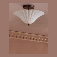 Gladstone Aged Brass Blush Glass Flush Mount Light