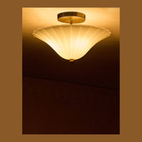 Gladstone Aged Brass Blush Glass Flush Mount Light