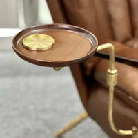 Comfy Accent Chair Metal Leg Brown Oil Imitation Leather Lounge Chair Modern Living Room Furniture