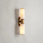 Harlin Double Sconce in Alabaster Brass