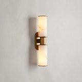 Harlin Double Sconce in Alabaster Brass