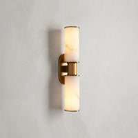 Harlin Double Sconce in Alabaster Brass