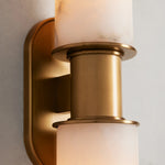 Harlin Double Sconce in Alabaster Brass