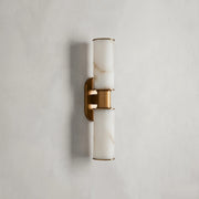 Harlin Double Sconce in Alabaster Brass
