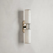 Harlin Double Sconce in Alabaster Nickel