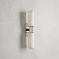 Harlin Double Sconce in Alabaster Nickel