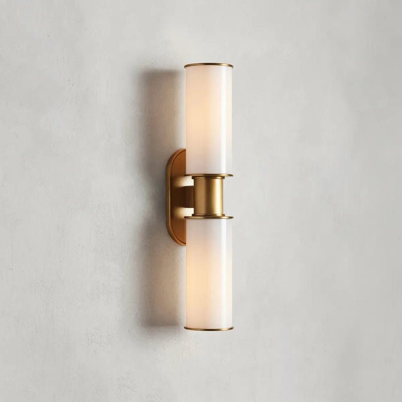 Harlin Double Sconce in Milk Brass