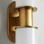 Harlin Double Sconce in Milk Brass