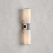 Harlin Double Sconce in Milk Nickel