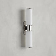 Harlin Double Sconce in Milk Nickel
