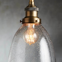 Industrial Cloche Pendant in Antiqued Brass
