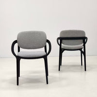 Fabric Dining Chairs with Ash Wood Legs Outdoor Dining Black Patio Furniture