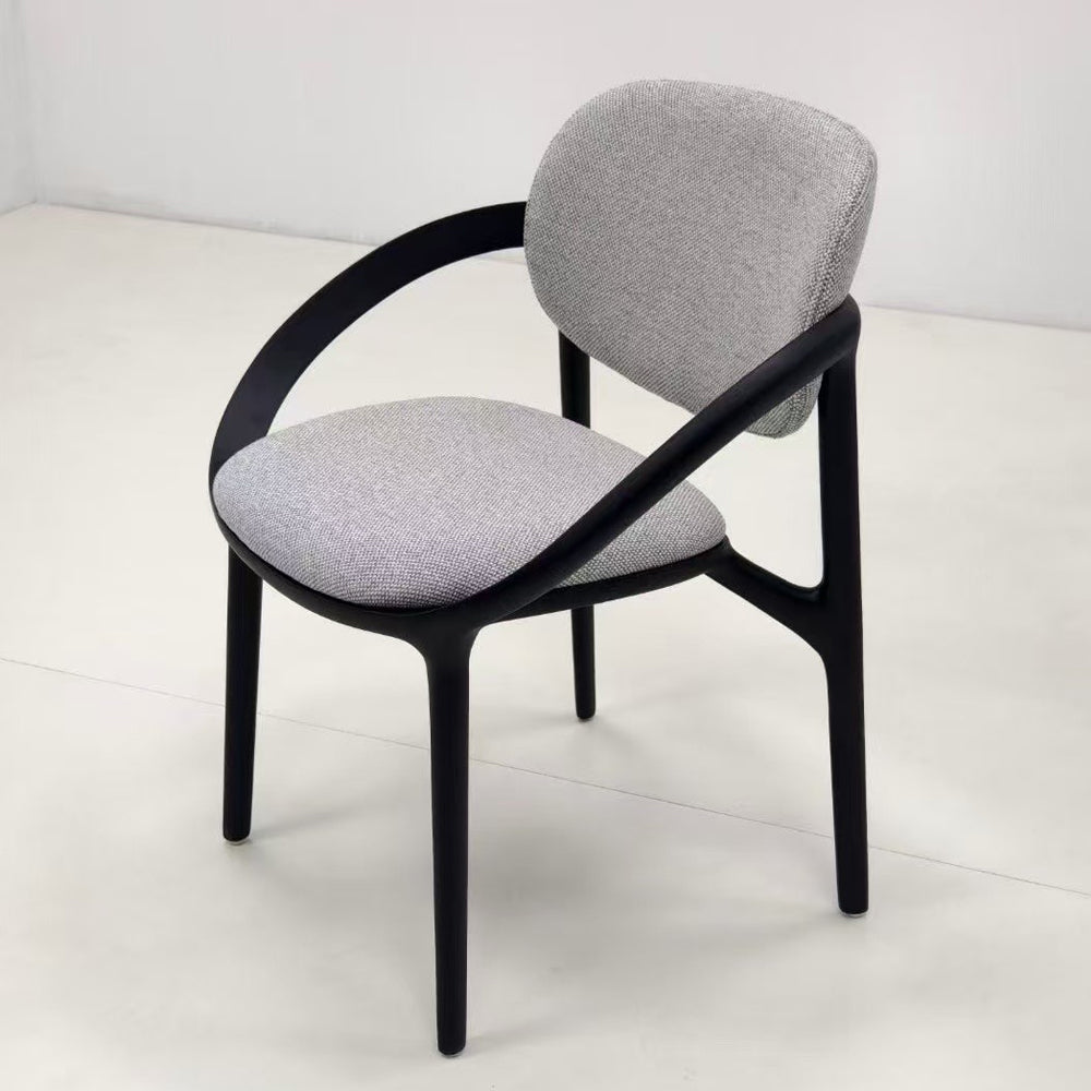 Fabric Dining Chairs with Ash Wood Legs Outdoor Dining Black Patio Furniture