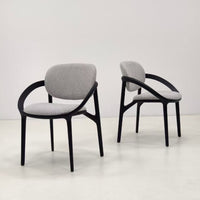 Fabric Dining Chairs with Ash Wood Legs Outdoor Dining Black Patio Furniture