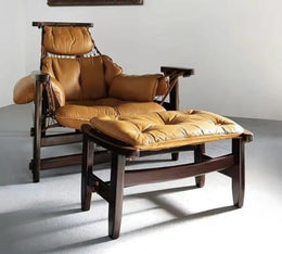 Jangada Lounge Chair & Ottoman – Premium Wood & Leather Design