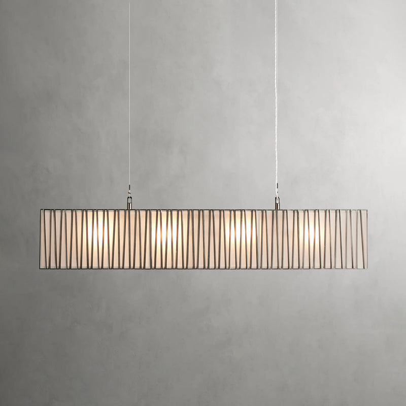 Jeunet Rectangular Chandelier in Nickel