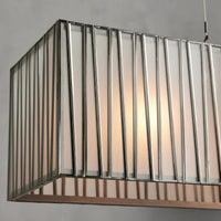 Jeunet Rectangular Chandelier in Nickel