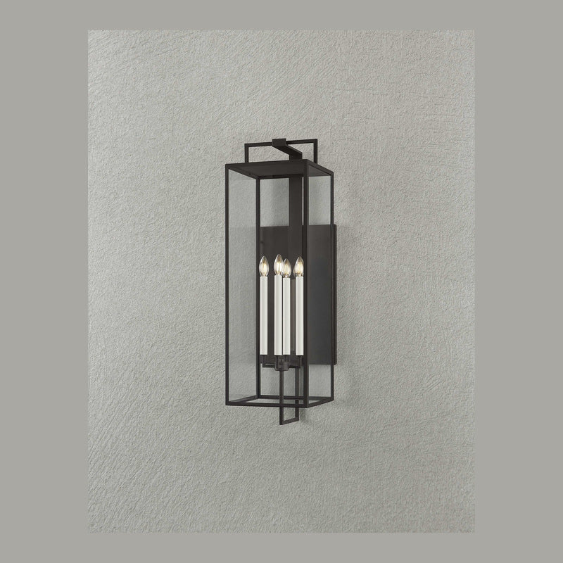 Judy Forged Iron Clear Glass Indoor Outdoor Lantern Sconce