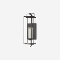 Judy Forged Iron Clear Glass Indoor Outdoor Lantern Sconce