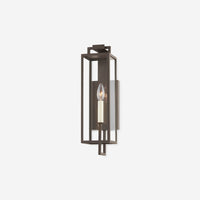 Judy Forged Iron Clear Glass Indoor Outdoor Lantern Sconce
