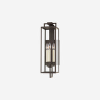 Judy Forged Iron Clear Glass Indoor Outdoor Lantern Sconce