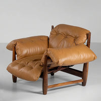 Leather Arm Chair without Ottoman - Mid Century Chair for Stylish Living Room Seating