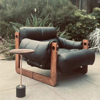 Leather Chaise Lounge with Knot-Free Ash Wood for a Comfortable Sofa Chair
