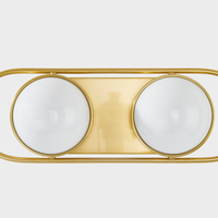 Lyra Aged Brass Globe Vanity Sconce