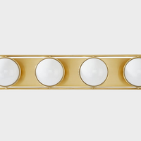 Lyra Aged Brass Globe Vanity Sconce