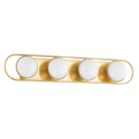 Lyra Aged Brass Globe Vanity Sconce