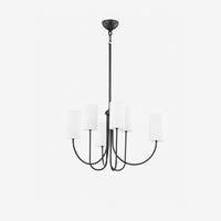 Midford Aged Brass Linen Shade Chandelier 8-Light