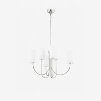 Midford Aged Brass Linen Shade Chandelier 8-Light